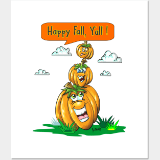 Pumpkins Pumpkins Pumpkins Happy fall yall Halloween and Thanksgiving Gift Posters and Art